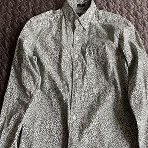 Leaf print button down